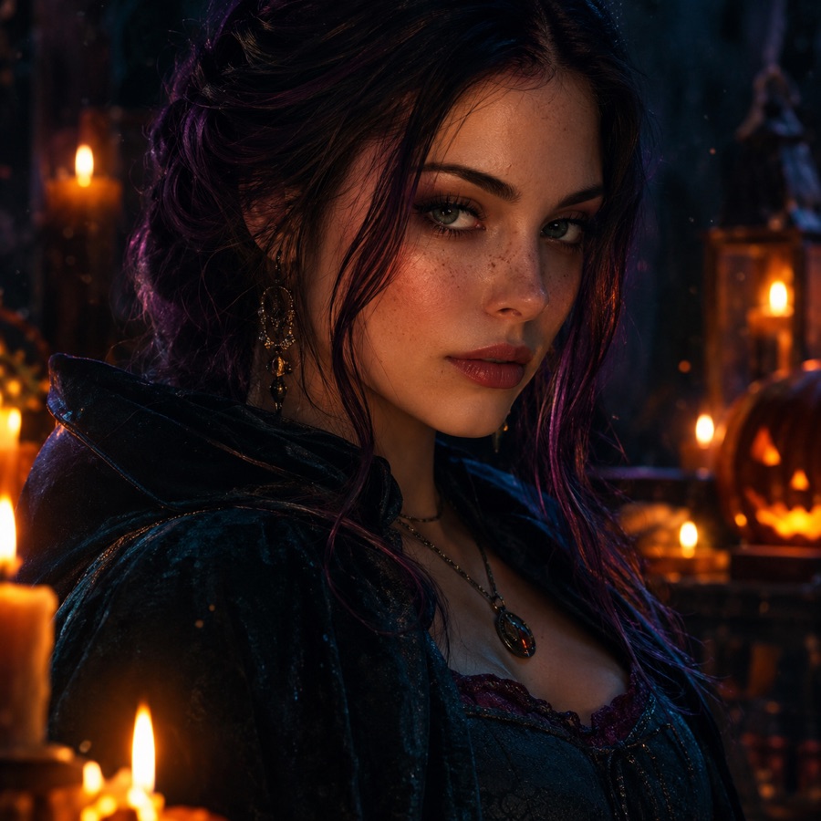 Original video concept frame with warm candlelight, a subtle blink and floating dust